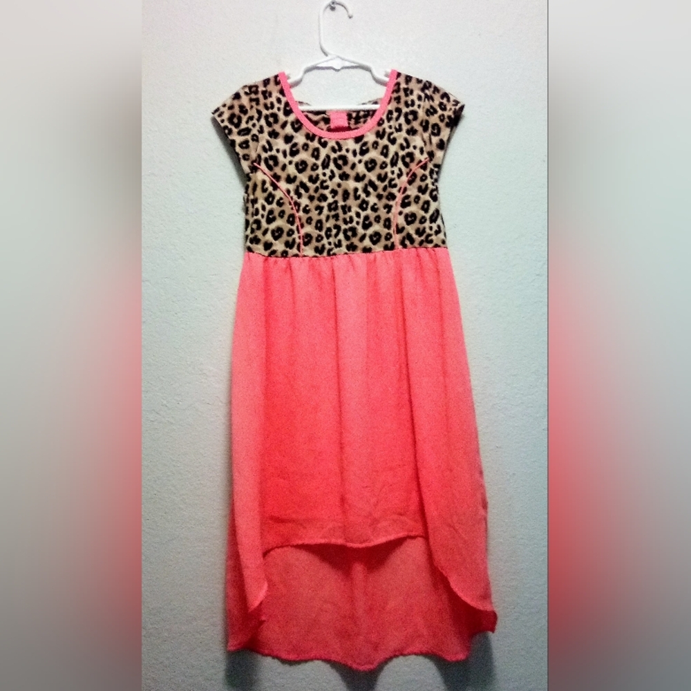 Summer dress by Faded Glory Sz M(7-8) color: Peach w/ Cheetah print